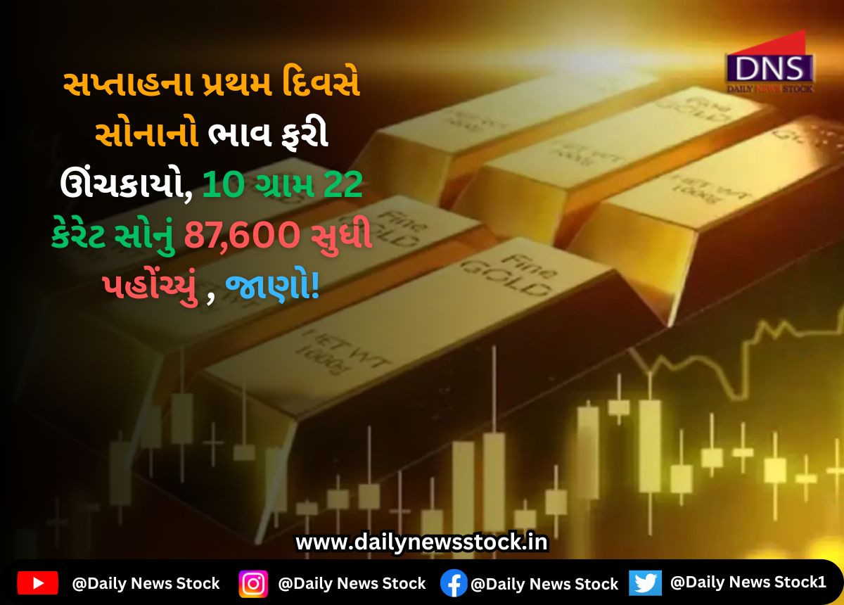 Gold Price : સપ્તાહના પ્રથમ દિવસે સોનાનો ભાવ ફરી ઊંચકાયો, 10 ગ્રામ 22 કેરેટ સોનું 87,600 સુધી પહોંચ્યું , જાણો!