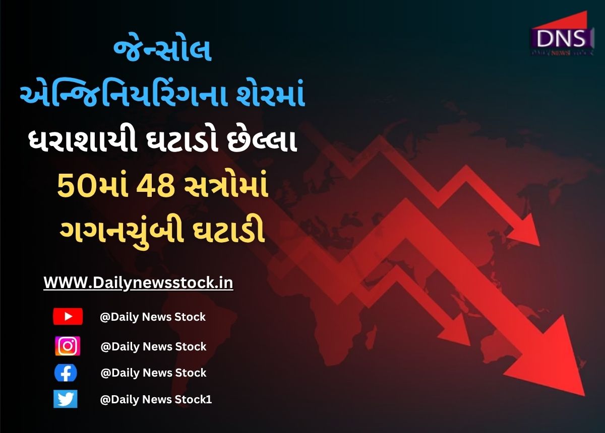 Stock Market : જેન્સોલ એન્જિનિયરિંગના શેરમાં ધરાશાયી ઘટાડો છેલ્લા 50માં 48 સત્રોમાં ગગનચુંબી ઘટાડી