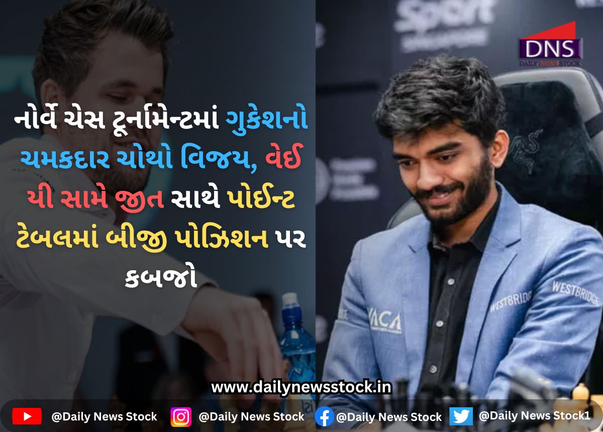 Chess : નોર્વે ચેસ ટૂર્નામેન્ટમાં ગુકેશનો ચમકદાર ચોથો વિજય, વેઈ યી સામે જીત સાથે પોઈન્ટ ટેબલમાં બીજી પોઝિશન પર કબજો