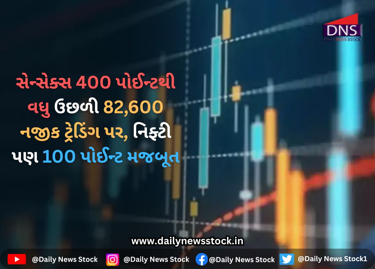 Sensex : સેન્સેક્સ 400 પોઈન્ટથી વધુ ઉછળી 82,600 નજીક ટ્રેડિંગ પર, નિફ્ટી પણ 100 પોઈન્ટ મજબૂત